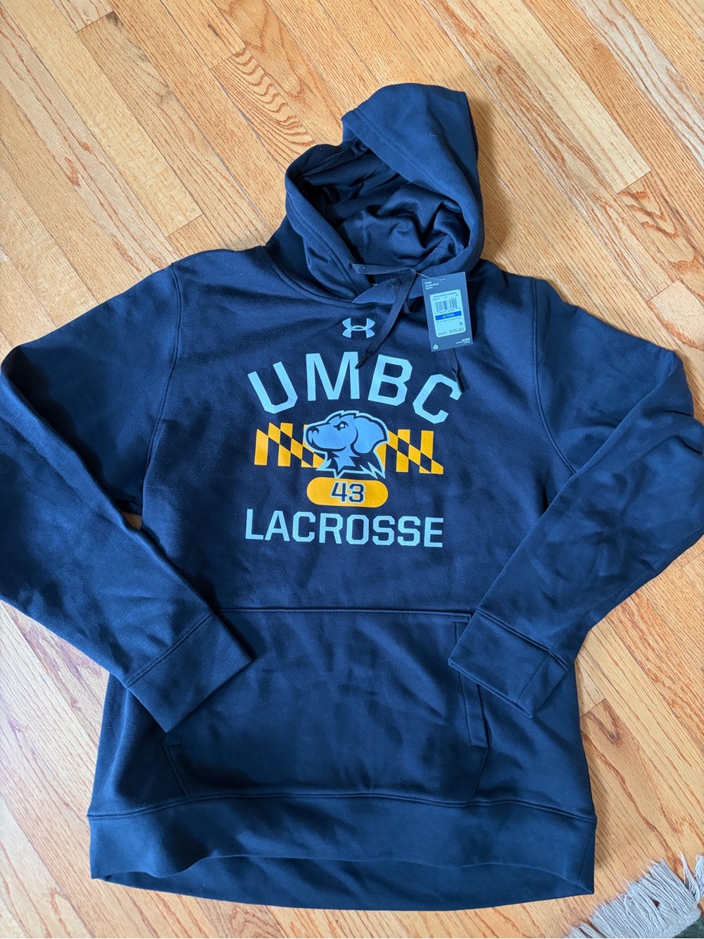 UMBC Lacrosse Under Armour Black Loose Hoodie NWT